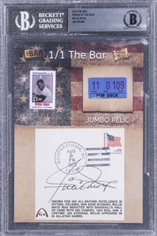 2019 The Bar Pieces of the Past Willie Mays (1/1) Jumbo Relic (JSA Giants ticket)